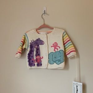 knit cardigan sweater 6m jungle animal baby